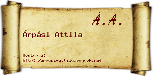 Árpási Attila névjegykártya
